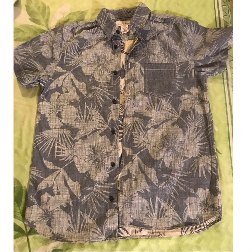 Denim H&M Short Sleeve Collared Shirt